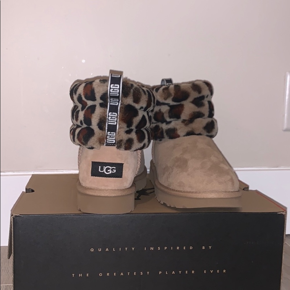 UGG Women’s Fluff Mini Quilted Leopard Boot